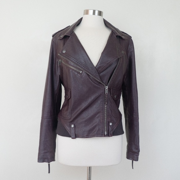 Members Only Red Faux Leather Biker L Jacket - Picture 1 of 8